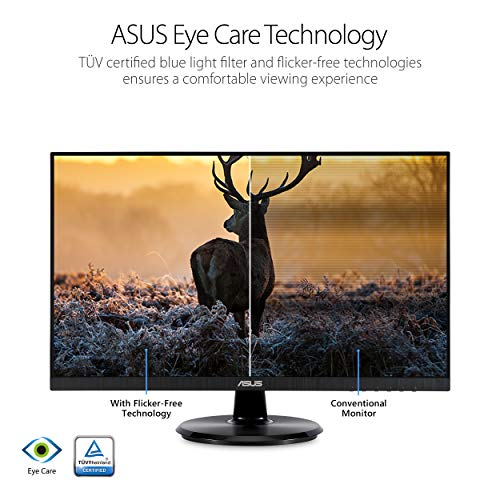 ASUS 24-Inch Desktop Monitor - 1080P Full HD, 75Hz, IPS, Adaptive-Sync/FreeSync, Eye Care, HDMI DisplayPort VGA, Frameless, VESA Wall Mountable - VA24DQ - style: 75Hz w/DisplayPort, Speakers