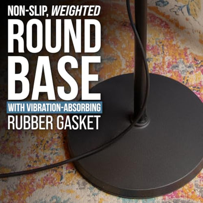 Shure by Gator Round Base Mic Stand with Standard Height-Adjustable Twist Clutch and 10" Base; (SH-RBMICSTAND10) - style: 10" Weighted Base
