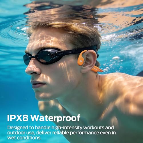 Monster Open Ear BC300 Sport Headphones, Wireless Bone Conduction Headphones Bluetooth 6.0, IPX8 Waterproof, 32GB Built-in Memory, 10-Hour Battery Life for Running, Cycling, Outdoor Sports