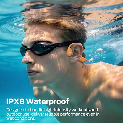 Monster Open Ear BC300 Sport Headphones, Wireless Bone Conduction Headphones Bluetooth 6.0, IPX8 Waterproof, 32GB Built-in Memory, 10-Hour Battery Life for Running, Cycling, Outdoor Sports
