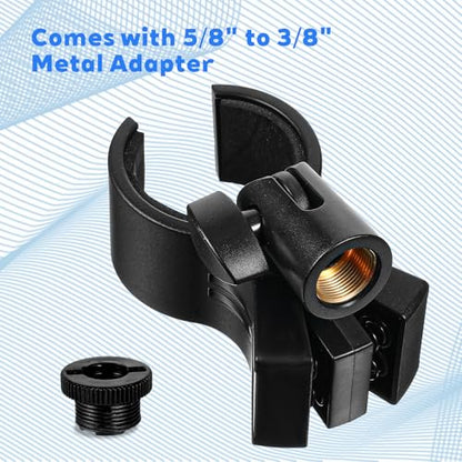 Large microphone clip for mic stand, 180° Adjustable Microphones Holder