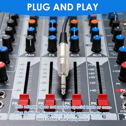 1/4" TRS to XLR Male Adapter, 2 Pack Balanced Audio Connector Quarter, 6.35mm Male Plug to Three Pin XLR Output for Mixer Microphone Amplifier Keyboard Guitar Interface Studio Equipment - color: Silver 1/4"TRS M to XLR M