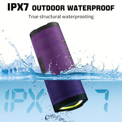 Vanzon Bluetooth Speakers V40 Portable Wireless Speaker V5.0 with 24W Loud Stereo Sound, TWS, 24H Playtime & IPX7 Waterproof, Suitable for Travel, Home&Outdoors,Hij-Purple - color: Purple