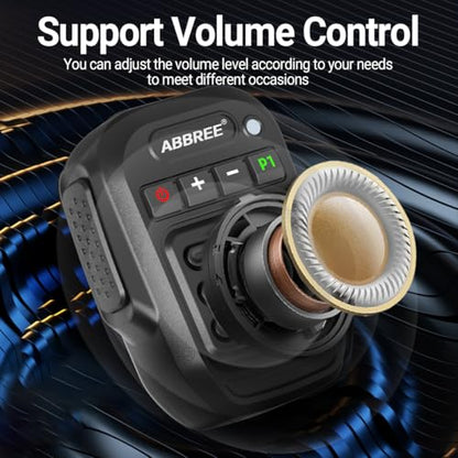 ABBREE Ham Radio Wireless Handheld Speaker Mic, 2 Pin Shoulder Microphone for Baofeng 5RM UV-5R,BF-F8HP PRO,AR-152,K5PLUS,GM-15Pro,UV-5G Plus UV-32 GM21 Walkie Talkie Accessories (Black) - color: Black