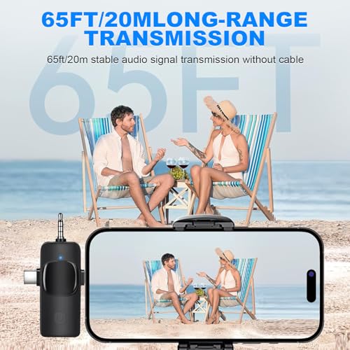 Weton 4 in 1 Wireless Lavalier Microphones for iPhone, Android, Camera, Laptop, USB-C, Mini Microphone, Noise Canceling Lapel Mic - Clip on Mic for Interview Video Recording Podcast Vlog YouTube