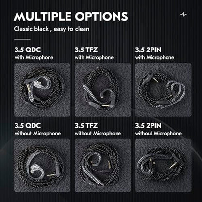 2026 Upgraded 1.5M IEM Cable,4N OFC Silver-Plated Upgraded Cable - color: Dark, size: 2Pin