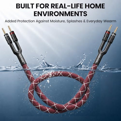 GEARit 12 Gauge Speaker Wire Banana Plugs CL2 Rated in-Wall 6 Feet Red - color: Red, size: 6 Feet