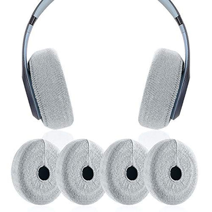 Earpads Sweater Cover Protectors with Stretchable Knit Fabric for Beats Studio 3/2 Bose QC35 25 15 Headphones and Other Headsets with 3-4 Inch Ear Cushions [ 2 Pairs ] (Grey) - color: Grey