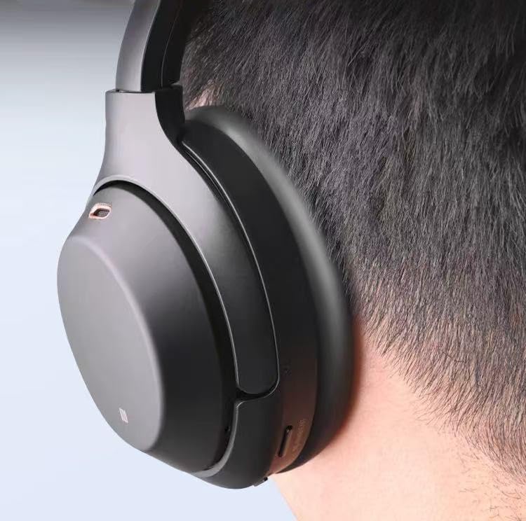 Silicone Ear Cups Cover for Sony WH-1000XM6 Headphones, Sweatproof Protector, Black