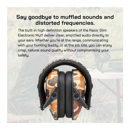 Walker's Razor Slim Electronic Earmuffs | Protective Case - color: Duck Camo