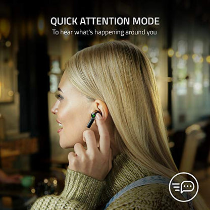 Razer Hammerhead True Wireless Pro Bluetooth Gaming Earbuds: THX Certified - Advanced Hybrid Active Noise Cancellation - 60ms Low-Latency - Touch Enabled (Renewed)