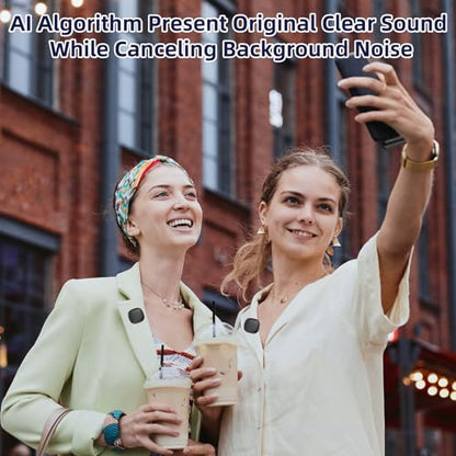 NPTCL Mini Wireless Lavalier Microphone USB C for iPhone 17/16/15, Android | Ai Noise Cancelling Clip on Lapel Mic, 35 Hour Charging Case, 328Ft Transimission for Video Recording Vlog Tiktok YouTube - style: Ai Noise Canceling-for All iPhone and Android