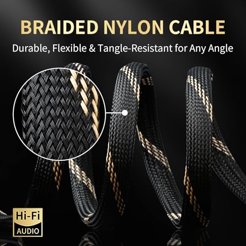 9 AWG 2Pack Audiophile Speaker Cable – Speaker Wire with Banana Plugs,4N OFC Core,Nylon Braid,Audio Wire,Compatible with Amplifier,Speakers,AV Receiver& Home Theater(9.84ft/3m) - size: 9.84ft/3m, style: 4N 9AWG