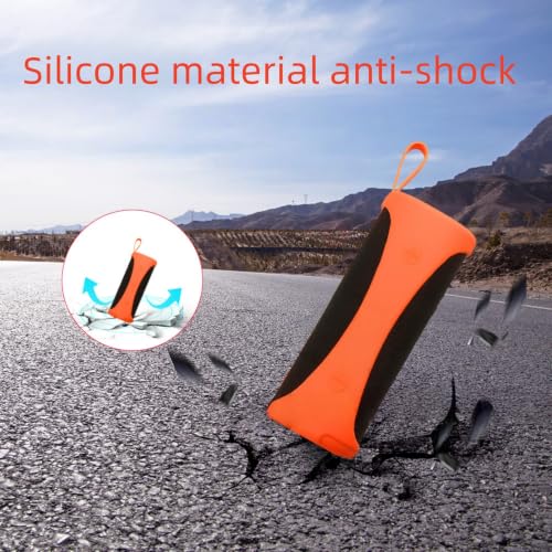 Silicone Case Compatible with Xiaomi Bluetooth Speaker C, Shockproof Protective Sleeve with Charging Port Cutout - color: orange