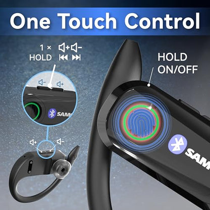 SAMCOM X7 Bluetooth Earpiece for Walkie Talkies Phone, 2 Pin K Plug Dongle | Wireless Headset with Mic for FPCN10A/FPCN30A/FPCN20A Two Way Radios, 6-8 Work Hours for Back to School (Radios Not Included)
