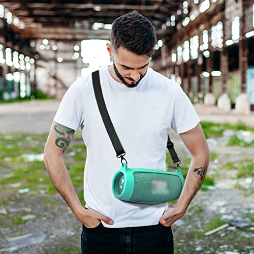 Comecase Silicone Speaker Cover for JBL Charge 5 with Strap and Carabiner | Snug Silicone Sleeve, Open-Port Design and Dual Carry Options for Travel, Camping and Daily Use, Speaker Not Included - Teal - color: Teal