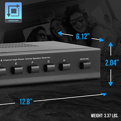 Pyle 8 Channel Speaker Selector Switch - A/B/C/D/E/F/G/H