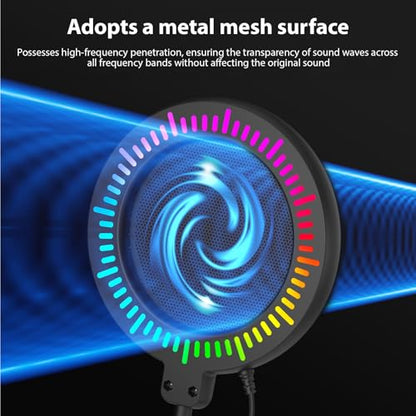 Professional RGB Microphone Pop Filter, Transparent Metal Mesh