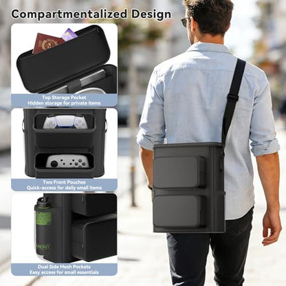 KDD Carrying Case Compatible with Gaming Headset and Controllers, Travel Gaming Console Bag with Multiple Pockets for Playstation 5 Controllers, PS Portal, Headphone, Game Cards and Accessories Kits
