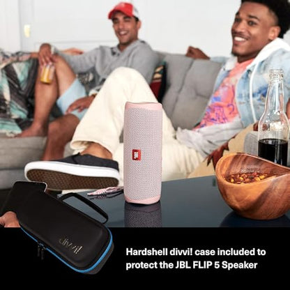 JBL Flip 5 (White) + Bundle with divvi! Protective Hardshell Case - color: White