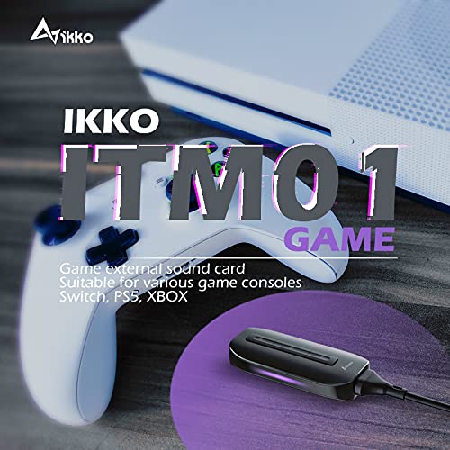 IKKO Zerda ITM01 External Sound Card, 3.5mm Portable Audio Detachable Magnetic Cable Headphone Adapter, Plug and Play,USB Gaming Dac Amp for iPhone iOS Headset PS4 Xbox Switch PC Laptop
