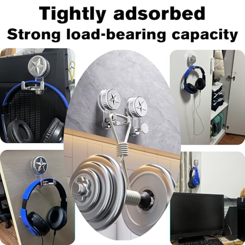 Innovative Design with a Strong Suction Type Headphone Hook on a Smooth Surface,PC Headset Paste Vacuum Suction Earphone, Music Headset,PC Game Headsets,Video GamesEarphone Hook