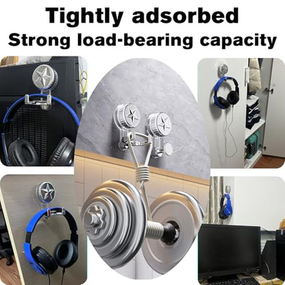Innovative Design with a Strong Suction Type Headphone Hook on a Smooth Surface,PC Headset Paste Vacuum Suction Earphone, Music Headset,PC Game Headsets,Video GamesEarphone Hook