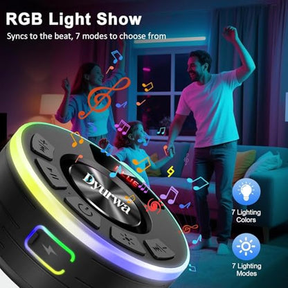 Bluetooth Shower Speaker, IPX7 Waterproof Shower Speaker with Loud Clear Sound, LED Display/RGB Lights/Suction Cup, Built-in Mic, 10H Playtime, Bathroom Speaker for Pool/Beach/Party/Gift. - color: A-Light Black