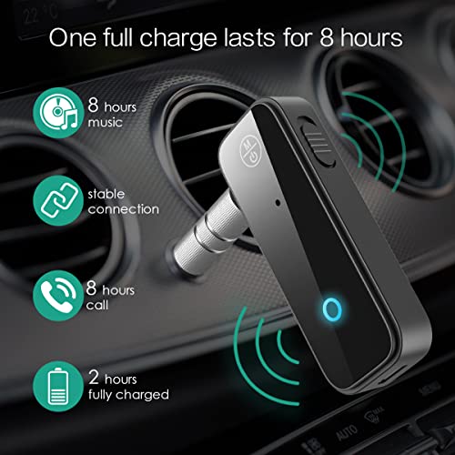 ORIA Aux Bluetooth Adapter for Car, 2 in 1 Bluetooth Transmitter Receiver, Wireless Audio Receiver with 3.5mm Aux Port for Cars, Speakers, Stereo Systems and Headphones