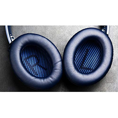 Replacement Earpads Cushions for Bose QuietComfort 35 (QC35) & Quiet Comfort 35 II (QC35 ii) Headphones, Ear Pads with Softer Leather, Noise Isolation Foam, Added Thickness (Midnight Blue) - color: Midnight Blue