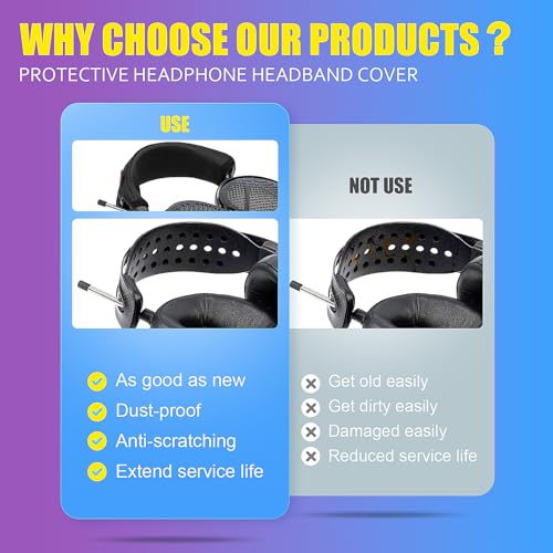LCD-5 Headband Cover Compatible with Audeze LCD-5 Headphones Thicker Sports Fabric Replacement Headband Cushion Pad Cover Headphone Headband Protector (Black)
