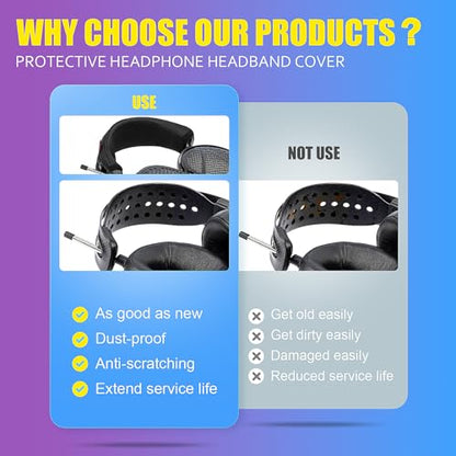 LCD-5 Headband Cover Compatible with Audeze LCD-5 Headphones Thicker Sports Fabric Replacement Headband Cushion Pad Cover Headphone Headband Protector (Black)