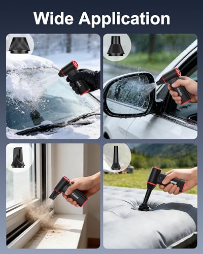 GOOLOO F3 Compressed Air Duster, 150000RPM Ultra-Power PC Air Duster | 3-Gear Electric Air Blower, Alternative to Canned Air, Mini Blower with 4-Hr Max Runtime for Keyboard, Car, House, Outdoor - color: Black