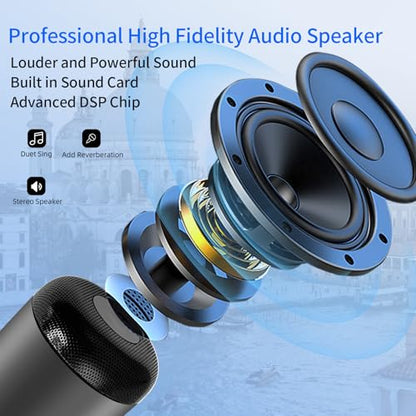 YF73 20W Karaoke Mic, Dual MIC, BT5.0, TF, Home/Part - color: YF73