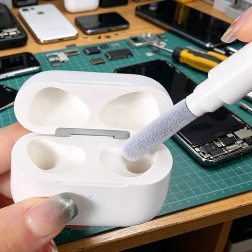 Electronic Cleaning Pen for Earbuds & Keyboards - Portable Precision Cleaning Kit for Earphone Laptop, Tablet, Phone, Computer, Camera Lens (White) - color: White