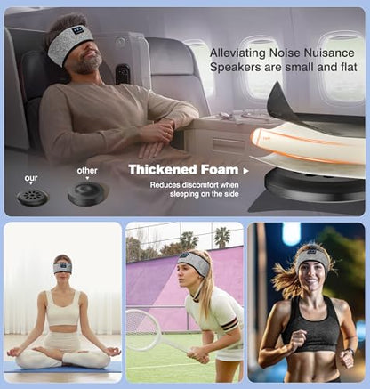 LC-dolida Sleep Headphones Bluetooth 5.4, Headband Headphones Earphones Wireless, Sleep Mask for Gifts,Workout,Jogging,Yoga(Sliver) - color: Sliver