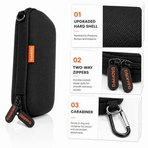 Small Hard Shell Zipper Case, Universal Protective Electronic Carrying Case | Black Portable Small EVA Travel Case Storage Pouch Bag for Power Bank, External Hard Drive, Charger, Cell Phone, USB Cable - color: Black