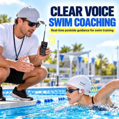Tayogo Swimming Headphones, Waterproof Bone Conduction Headsets, Swim Coach Communicator, Waterproof Headphones for Spotify, Amazon Music, YouTube, Stream with Your Swimming, NO MP3 Download - color: SwimMusic Combo - White