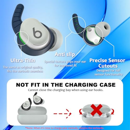 Ear Hooks for Beats Solo Buds, 5 Pairs Ear Hook Compatiable with Beats Solo Bud 2024 Silicone Accessories Anti-Slip Ear Covers Holder [Not Fit in The Charging Case](Multicolor)