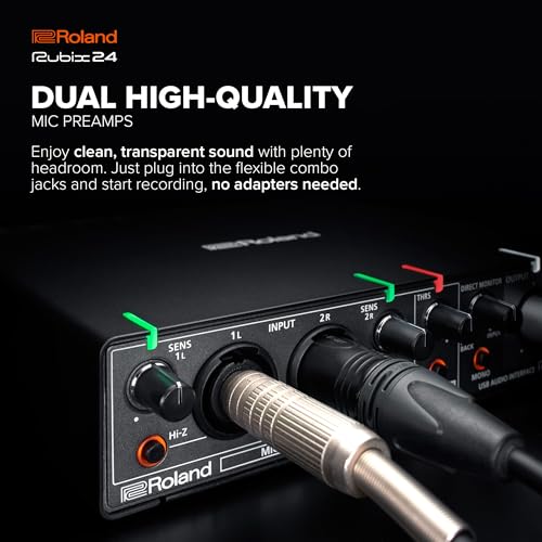 Roland Rubix24 2-In/4-Out USB Audio Interface | High-Resolution Audio | Record with Mics, Guitars, Keys & More | Compact & Durable Build | Compatible with Mac, PC & iPad | Expanded I/O Features - style: 2-in/4-out
