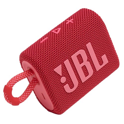 JBL Go 3 - Portable Mini Bluetooth Speaker, big audio and punchy bass, IP67 waterproof and dustproof, 5 hours of playtime, speaker for home, outdoor and travel (Red) - color: Red, style: GO3