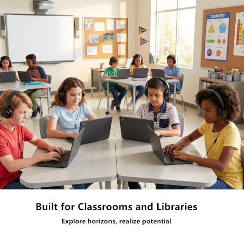 Classroom Headphones for Schools 10-Pack, Bulk Wired 3.5mm Jack