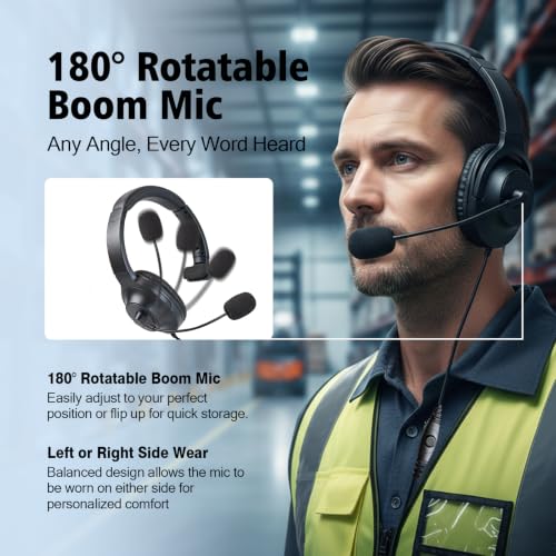 Over The Ear Headset Single Ear Headphone with PTT Mic Earpiece for Motorola APX900 APX1000 APX4000 APX6000 APX7000 APX8000 XPR6100 XPR6350 XPR6550 XPR7350e XPR7550 XPR7550e XPR7580 Radios