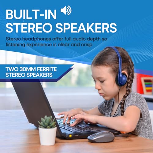 Classroom Headphones Bulk 25 Pack Class Set for School Students Kids and Adult -Sturdy Wired 3.5mm Plug (Blue, 25 Pack) - color: Blue, size: 25 Pack