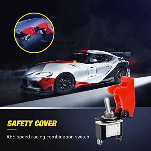 Nilight 90014E Heavy Duty Rocker Toggle Switch 12V 20A Red Cover SPST ON/Off 2Pin Car Truck Boat-5 Pack - color: 5PCS Switch w/Red Cover
