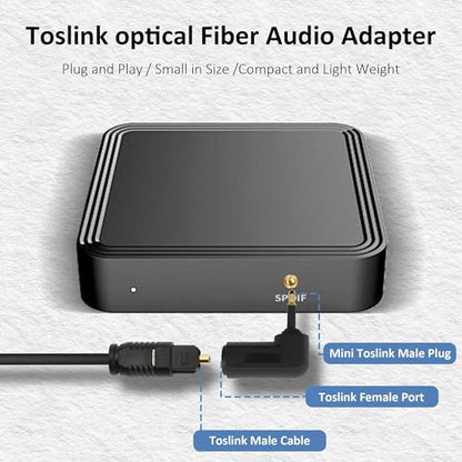 3.5mm Mini Toslink Adapter Digital Fiber Optical Audio Connector | Digital Fiber Optical Female to 90 Degree 3.5mm Jack Right Angle Male,for TV Sound Bar Home Theater,4pcs
