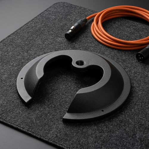 Mic Stand Base: 9.65 Inch Heavy Duty Metal Table Desktop Mic Mount - Cow Horn Shape Microphone Desk/Floor Stand Base for Home Studio Recording - size: 24.50X24.50X3.00CM