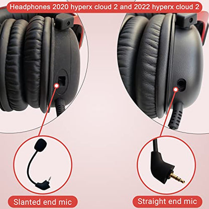 TNE 2 Pack Replacement Game Mic Microphone Boom for 2nd Version Wired Kingston HyperX Cloud 2 II Cloud Core Cloud Pro CloudX PS4 Xbox One Nintendo Switch Computer PC Gaming Headsets - style: Straight