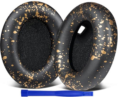 SOULWIT Replacement Earpads for Sony WH-1000XM4 (WH1000XM4) Headphones, Ear Pads Cushions with Noise Isolation Foam, Added Thickness, Without Affecting Sensor - Black Gold - color: Black Gold