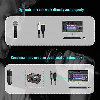Microphone XLR Female to Computer USB Cable, 10 Feet Computer USB to XLR Female Mic Cord Adapter, Nylon Braided, Noise Free, for Laptop PC Recording, Livestream, Broadcast